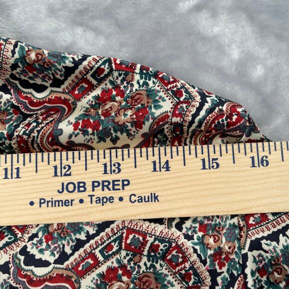 Vtg Jessica Lynn Blouse 8 Silky Polyester Red Green Floral Twisted Turtleneck - Picture 14 of 16